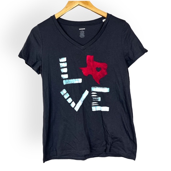 Tops - LOVE Texas State Homesick V Neck T-Shirt SMALL Casual Short Sleeve